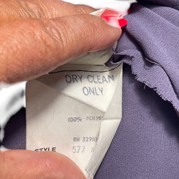 VTG 70s Purple Ruffled Midi Party Dress Sz 6 Tiered Flutter Chiffon Coquette USA - Picture 8 of 8